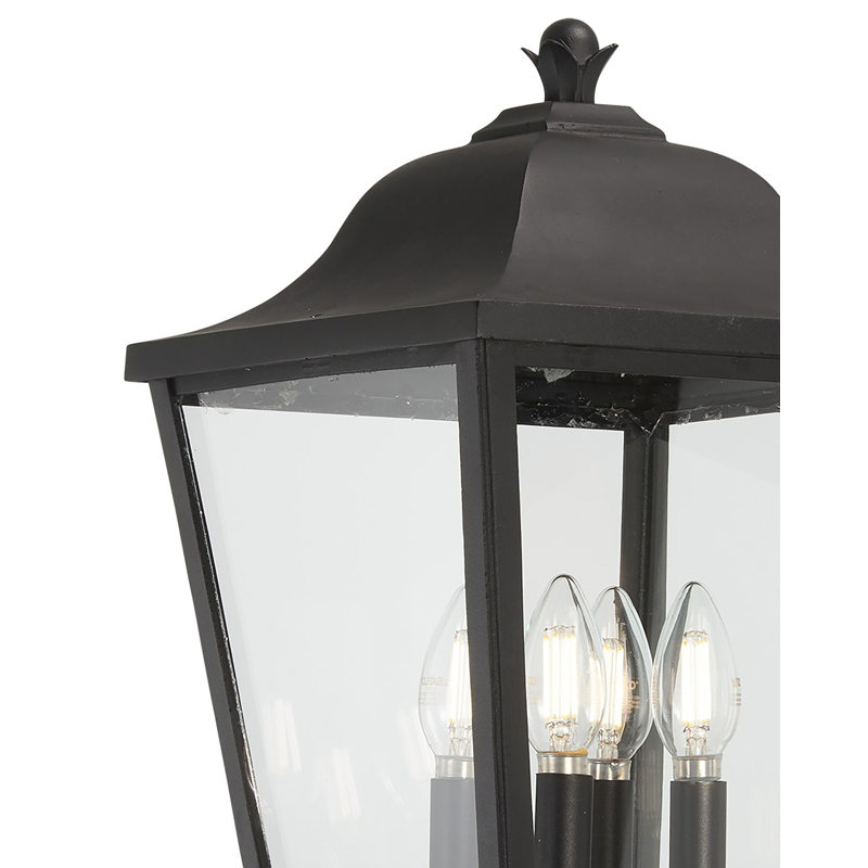 Tête de lanterne câblée noire Mastic, H 21,50 po x l 10 po x P 10 po