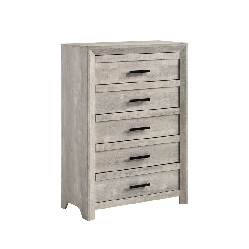 Zarrah 36'' W 5 - Drawer Chest, Rustic Oak