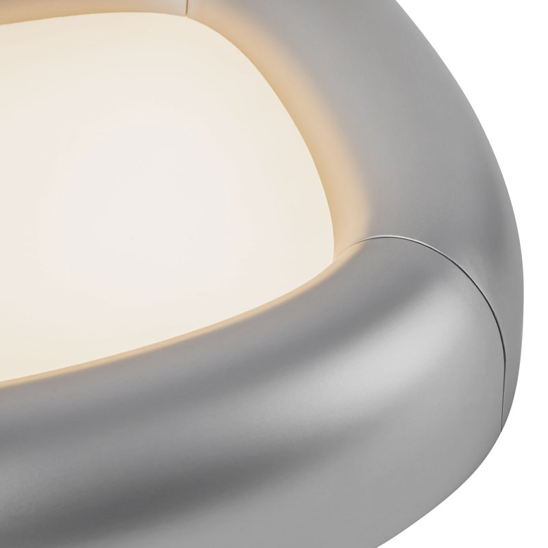 Folio 15-in Black dimmable LED Flush Mount, Silver