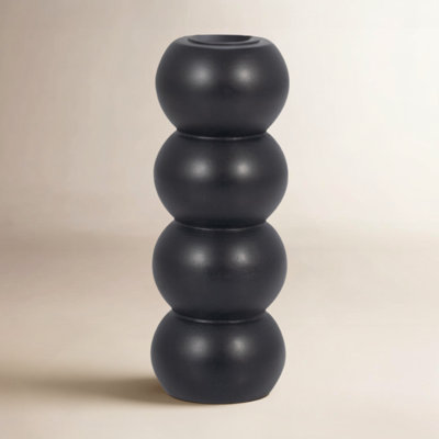 Bois, porte-votive nervuré, naturel, cylindre
