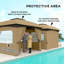 Pavillon de jardin 11 pi x 11 pi en acier galvanisé à double toit ventilé beige-132450374