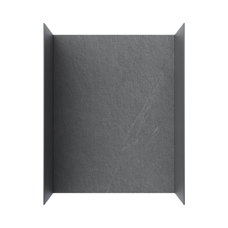 Mistelle 60 In. W X 36 In. D X 86 In. H Grey Stone-Effect Shower Wall Panel Surround, Set Of 3, Cuttable
