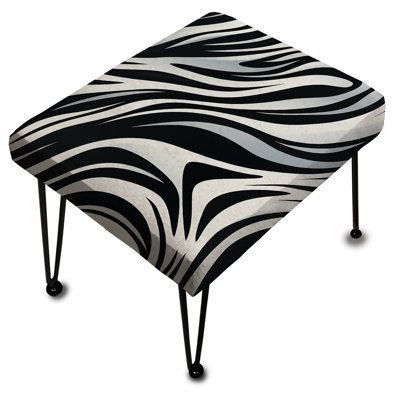 Rayures zébrées noires et blanches - Repose-pieds rectangulaire rayé