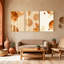 «Contemporary Boho Abstract Circles Stripes Leaves», ensemble de 3 impressions sur toile-1842081043