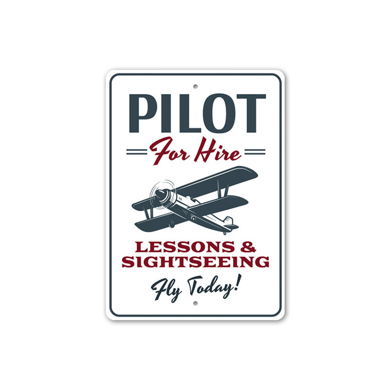 Enseigne pilote en aluminium, H 18 po x l 12 po x P 0,06 po