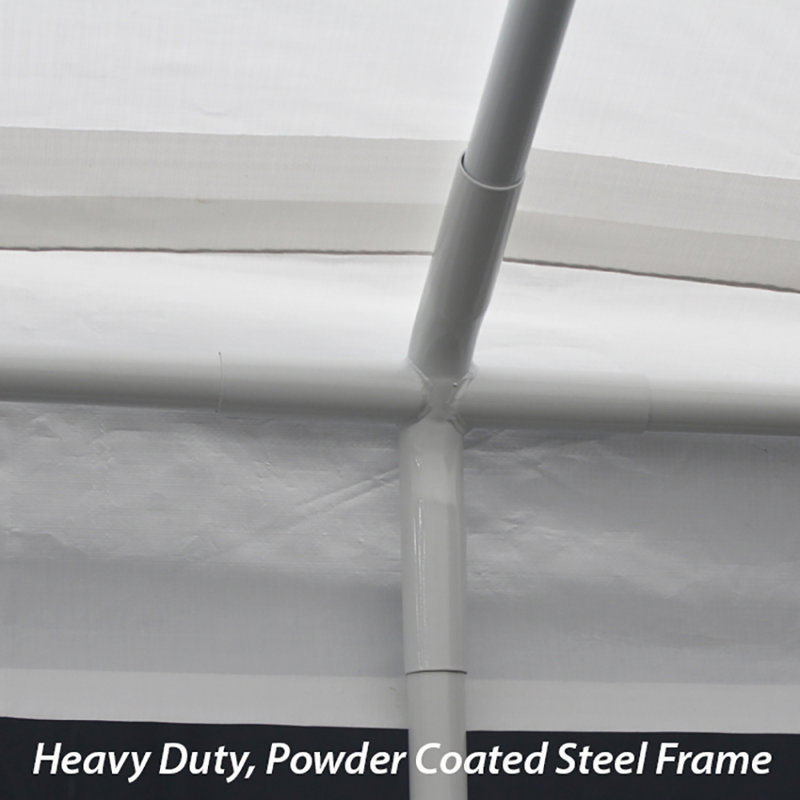 Extra Long White Fabric Canopy with Metal Frame