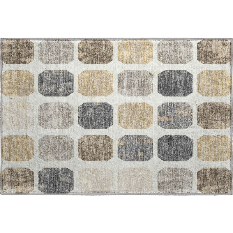 Premium Machine Washable Ralston AMF1950 Geometric Rug, Rectangle 1'8" x 2'6"