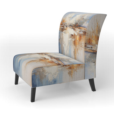 Coastal Ocean Coastal Reflections - Fauteuil de chambre rembourré Coastal, fauteuil d'appoint bleu