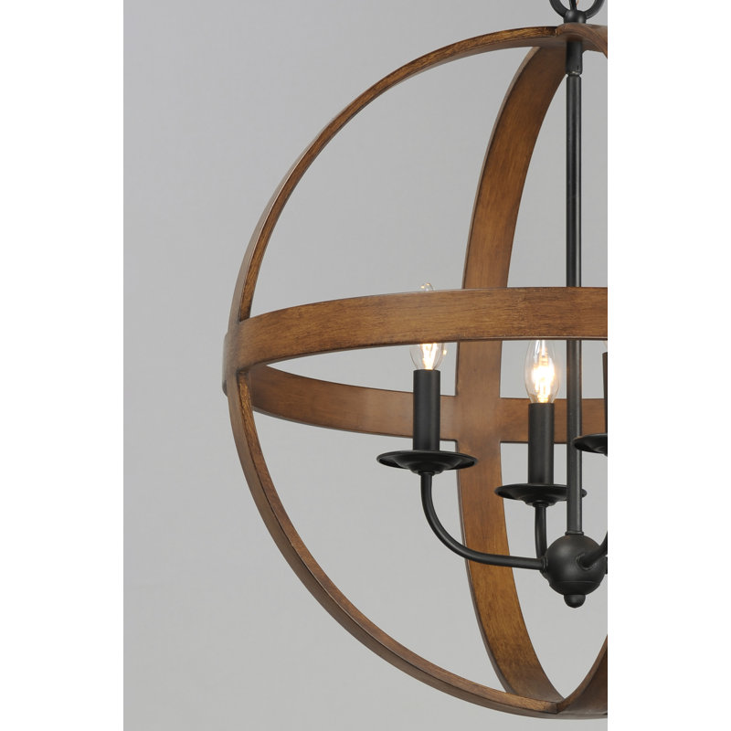 Clarcona 4 - Light Unique/Statement Pendant, Antique Pecan/Black