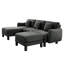 Canapé modulaire 3 U en forme de U gris foncé avec revêtement en tissu bouclé, fabrication et pieds cylindriques pour un espace personnel distinctif, système de suspension à 2 ressorts mobiles avec système de ressorts-1926859286