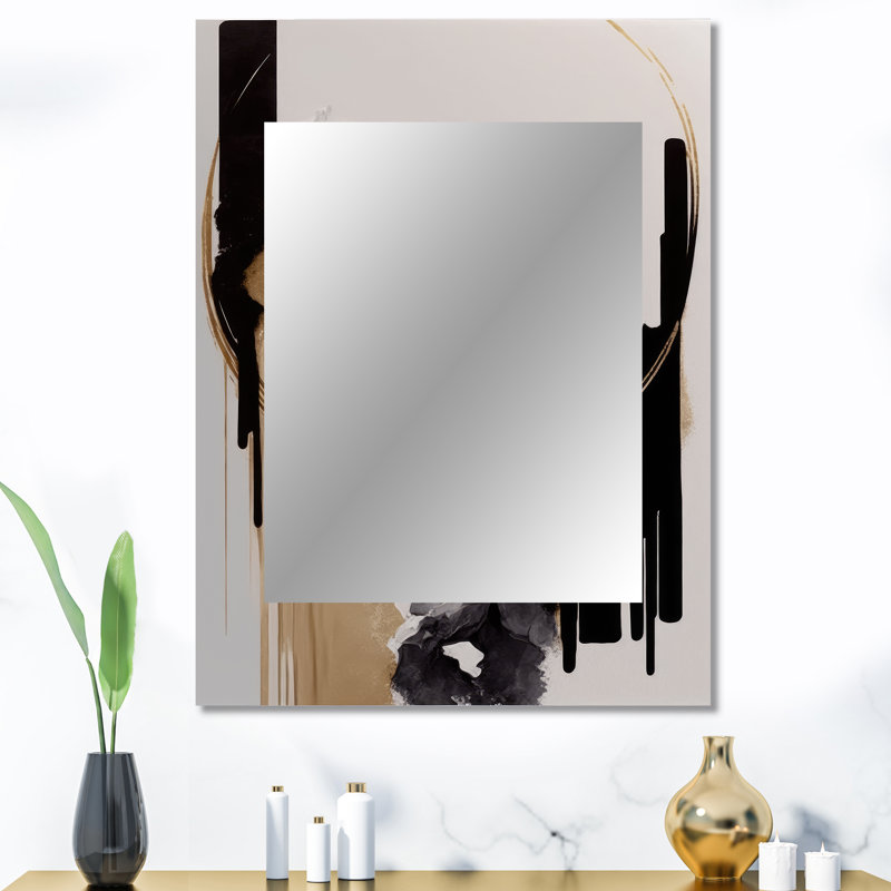 Blue Minimalist Abstract II - Minimalism Mirror, Modern Unique Wall Mirror, Printed Metal Art, 40" x 30"