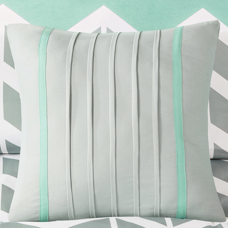 Édredon simple / simple TG avec motif gris, dessus, 2 taies décoratives, rembourrage, détails et traitement