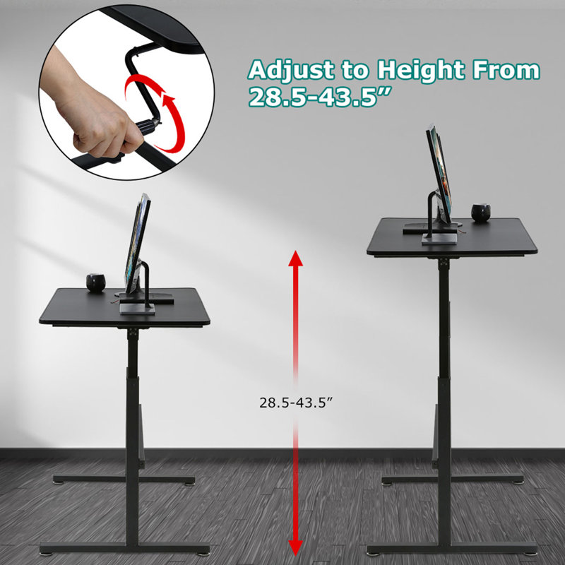 Toomey Adjustable Metal Base Standing Desk Converter
