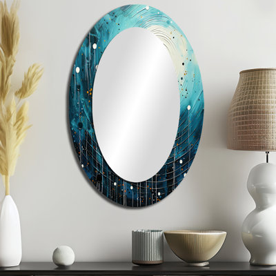 Miroir mural moderne bleu Minimalisme Moon II