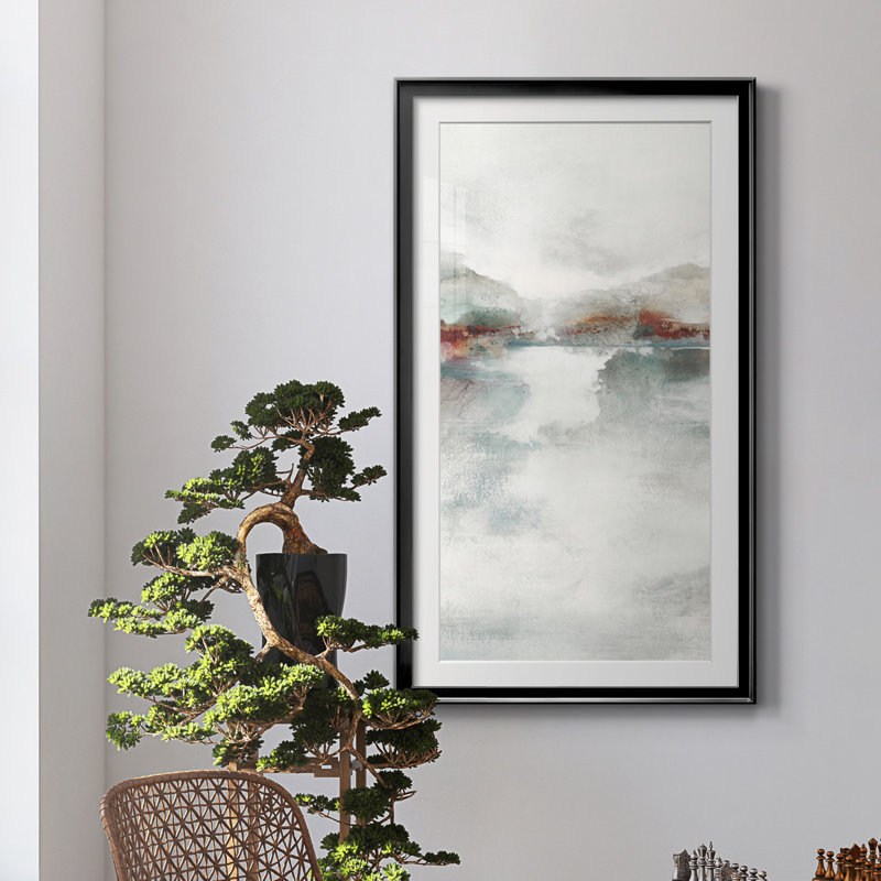 «Rising Veil IV», reproduction d'art, H 26,5 po x l 14,5 po x P 1,5 po, Papier encadré noir, Blanc