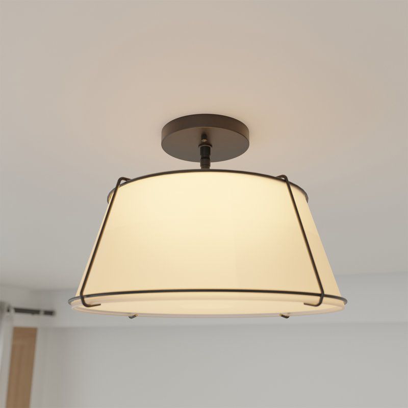 2-Light Flush Mount Ceiling Light, Matte Black