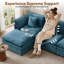 Canapé modulaire modulaire, canapé modulaire avec assise profonde et coussin moelleux, canapé moderne en forme de L avec repose-pieds mobile et coussins-129239713