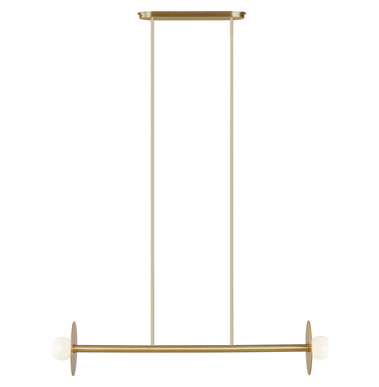 2 Light Dimmable Pendant, Burnished Brass