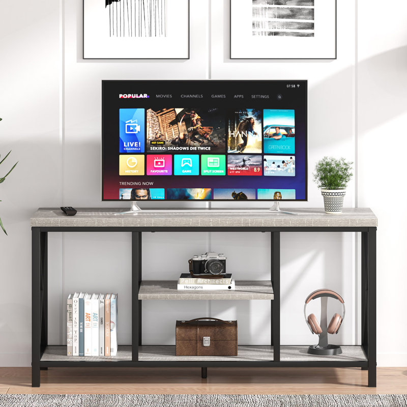 Meuble télé 47 po Hulsté, gris clair, Gris clair, H 24,2 po x L 47 po x l 15 po