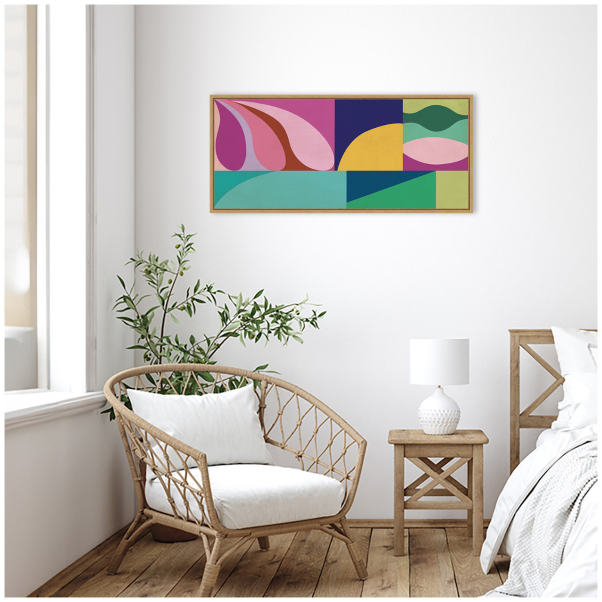 Lark Manor™ Abstract 02 Panel 1 by Rachel Lee 3 Birdies Studio Framed ...