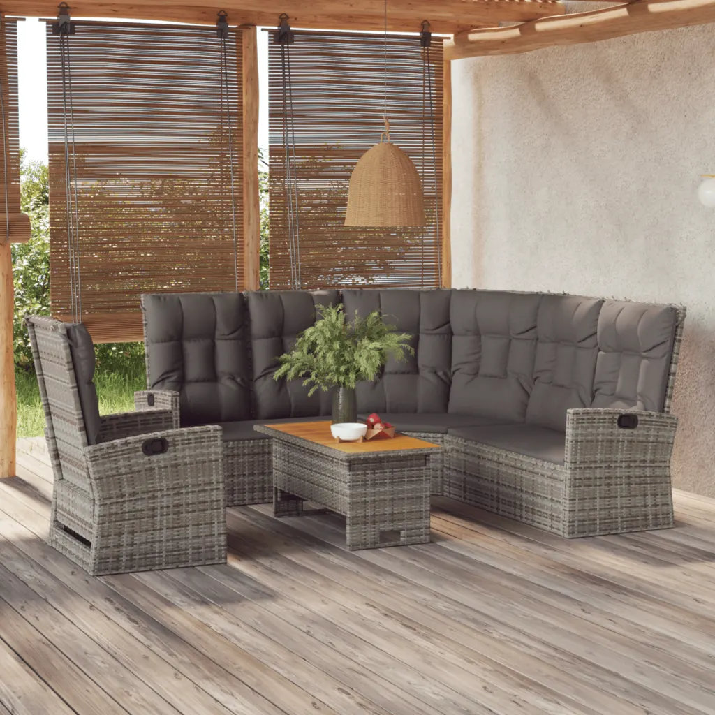 7-Sitzer Lounge-Set Borodale aus Rattan mit Polster