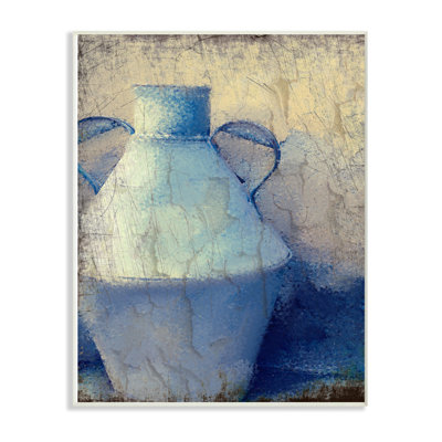 « fêlé rustique wall painting blue potter », impression