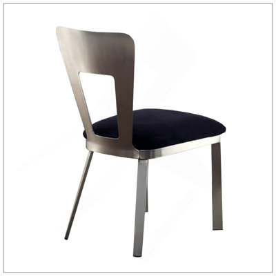 Ensemble de 2 chaises d'appoint modernes en microfibre et métal argentées et noires, parfaites pour des sièges élégants et confortables