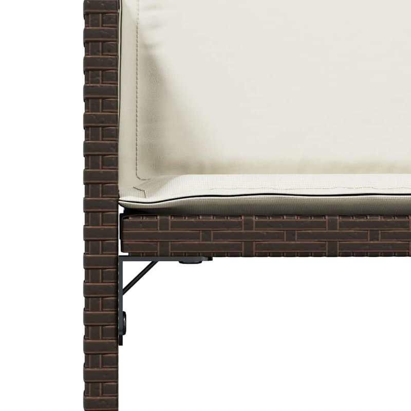 Outdoor Patio Dining Armchair with Cushion, Cream, Brown