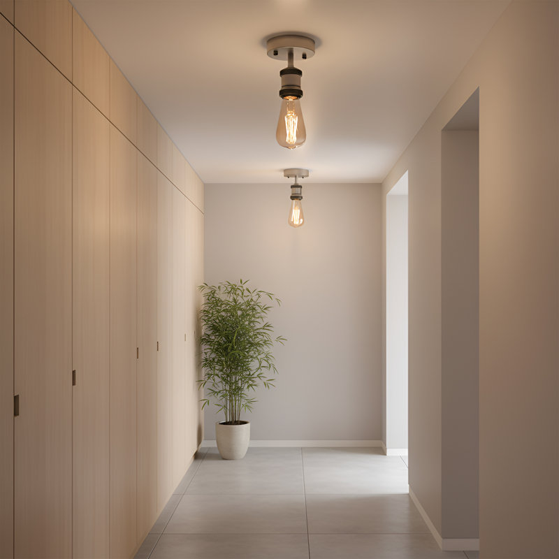 Semi Flush Mount, Satin Nickel