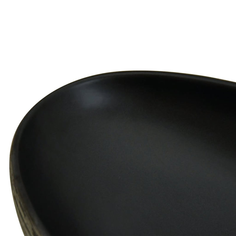 Latitude Run Adala 59mm L x 40mm W Black Ceramic Oval Sink