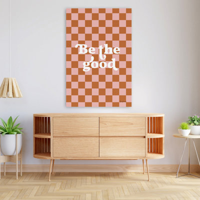 Be The Good II Checkered - Be The Good Brown Checkers Inspirational Art