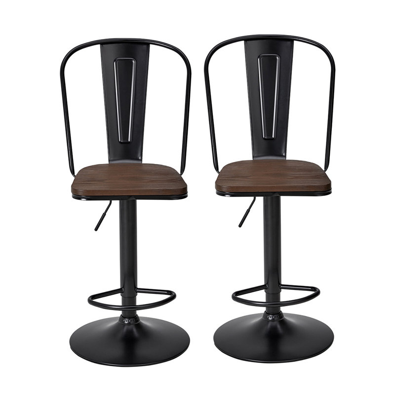 Anirvin Adjustable Height Counter Stool with Metal Frame