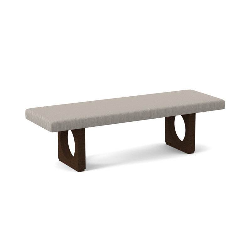 Banc rembourré Void, Noyer américain, Ivoire filigrane
