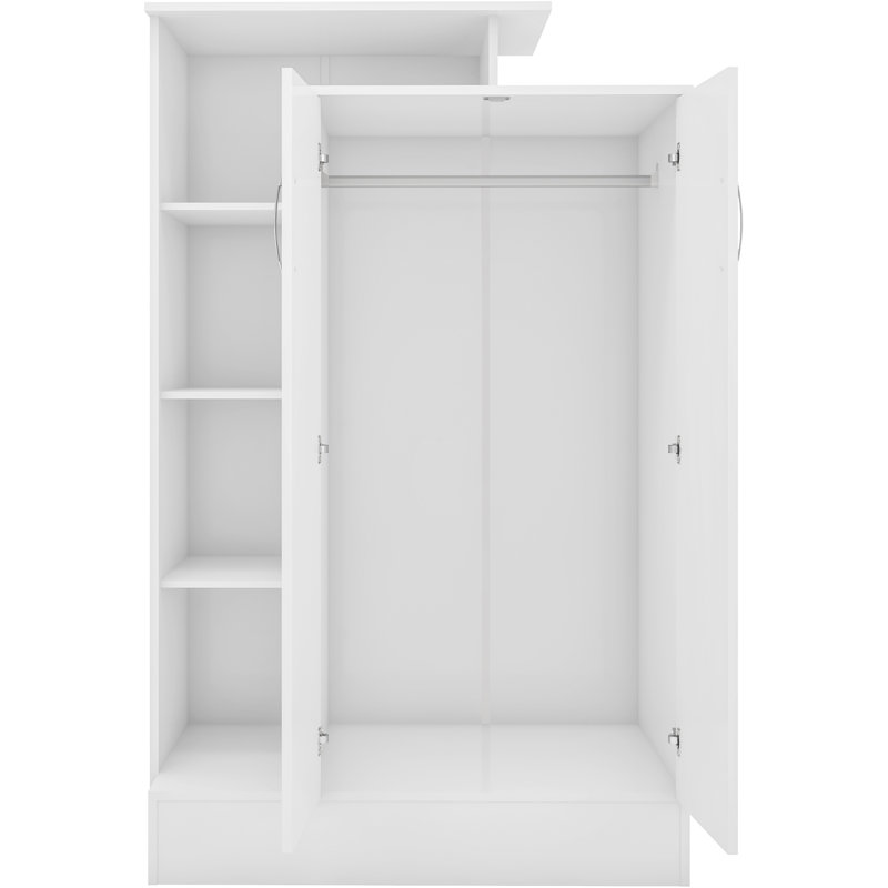 Cascio 2 Door Wardrobe, White Gloss
