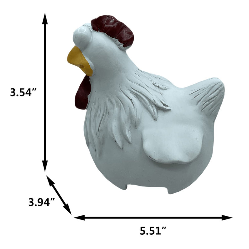 Drôles de statues de poulets de ferme, 3.5, Brun multicolore