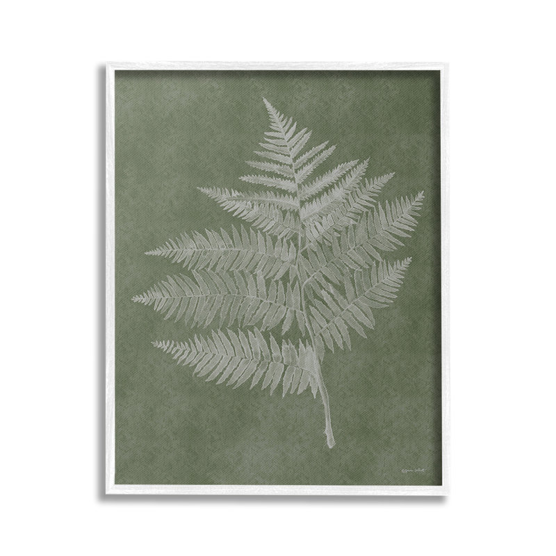 Fougère asymétrique, giclée d'art par Annie Lapoint, Giclée encadrée blanc bord de mer, H 20 po x l 16 po