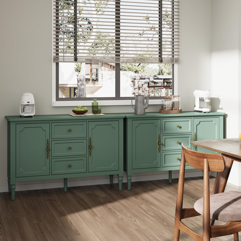 Collynns 47" Accent Cabinet With 2 Doors & 3 Drawers Set Of 2, Green