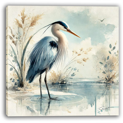 «Peaceful Blue Heron», reproduction d'art sur toile