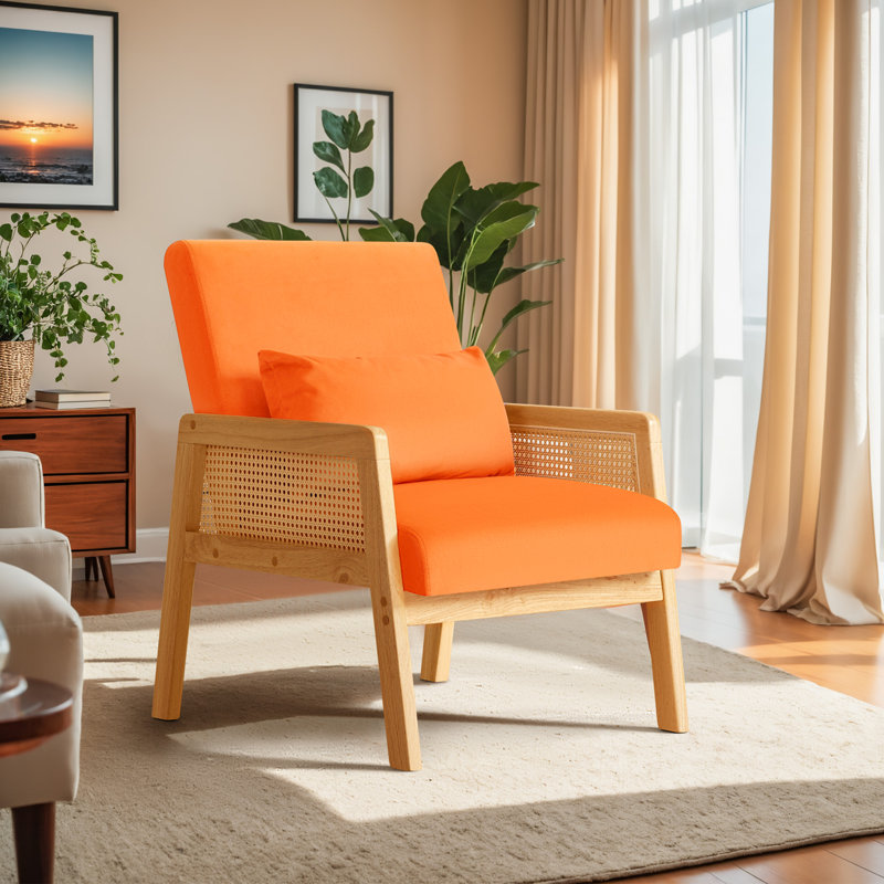 Fauteuil d'appoint rembourré en velours Amita