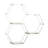 Metal Hexagon Geometric Silver Wall Shelf with 3 Marble Shelves