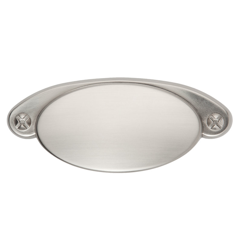Poignée ovale, 3", Nickel satiné