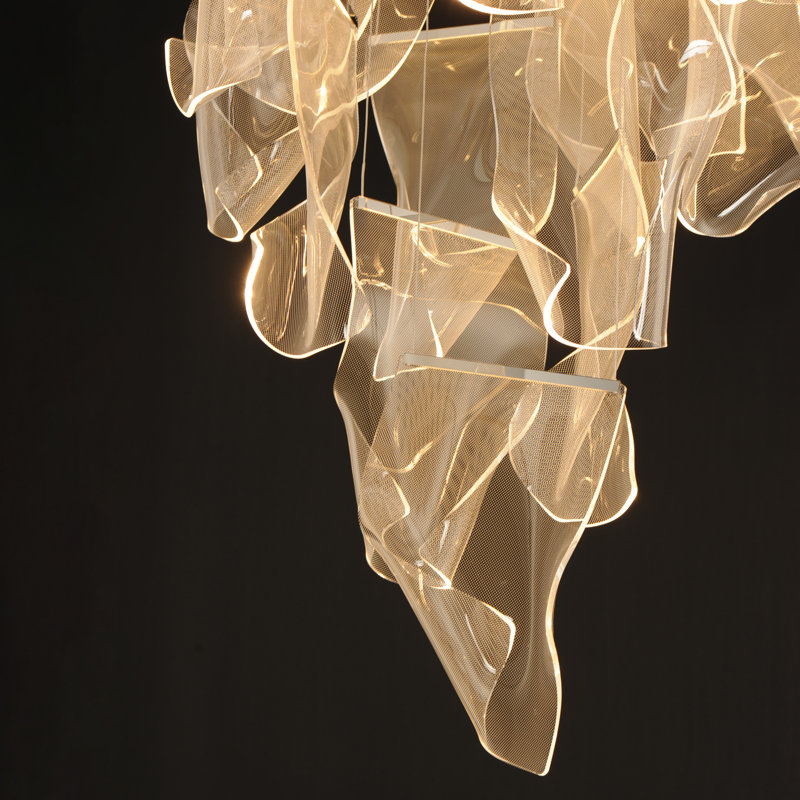 24 - Light LED Cluster Pendant, Brushed Gunmetal, 14, 35