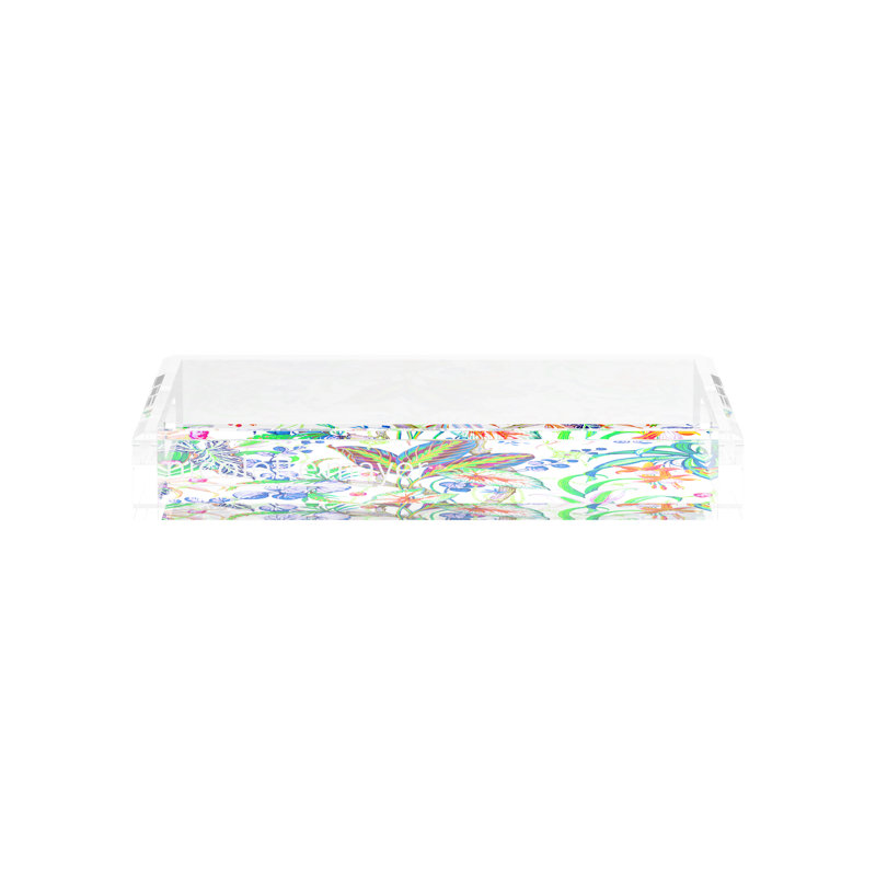 Amazonia Classic Acrylic Rectangle Decorative Tray, 22.5"W x 14.5"D x 2"H