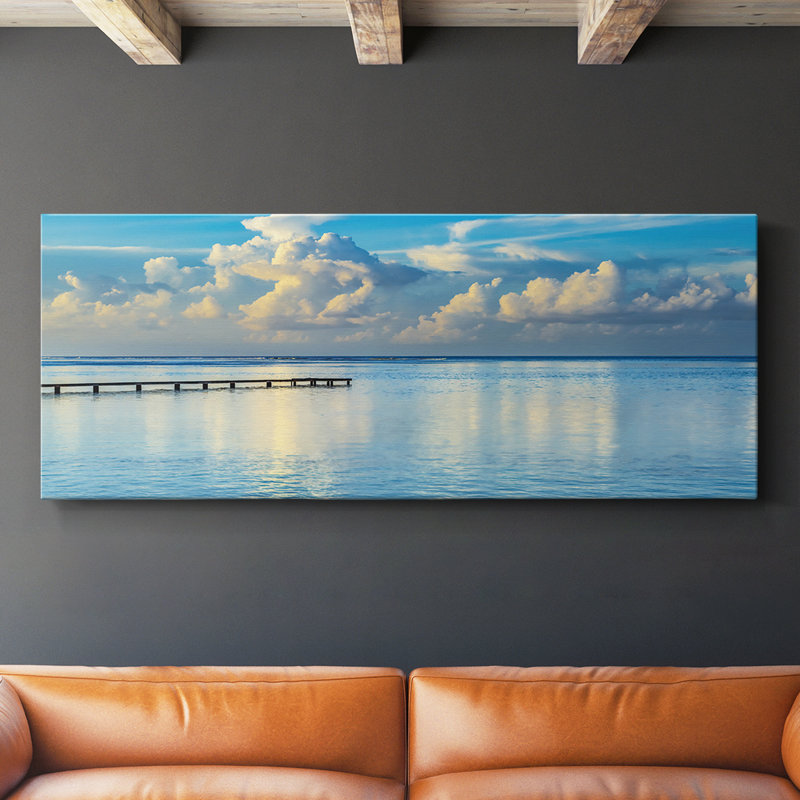 Sunrise Dock - Toile tendue avec châssis - Prêt à accrocher, H 20 po x l 50 po