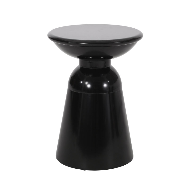 Table de bout d'extérieur en métal, Noir