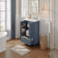 Meuble-lavabo de 30 po avec lavabo en céramique, meuble-lavabo à cadre en bois massif avec tablette réglable, tiroir avec cloison, pieds en bois massif-748179369
