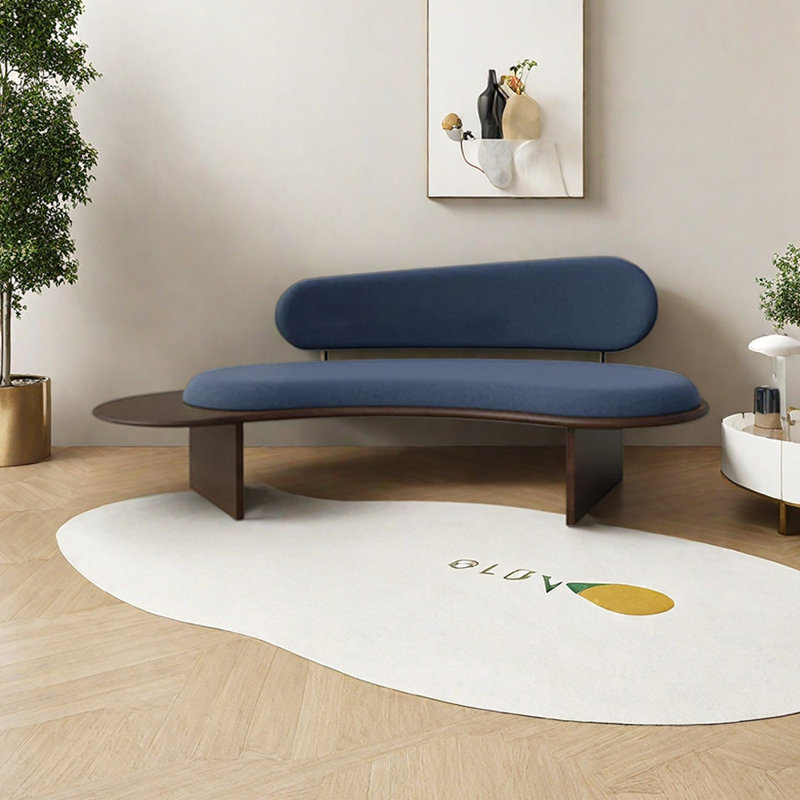 Méridiennes d'intérieur décontractées en bois Living Room, Orienté à droite, Bleu, Marron foncé