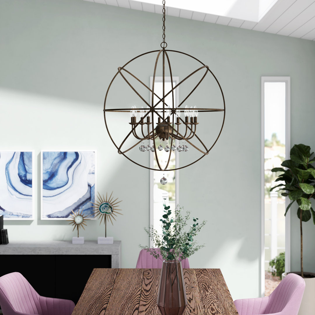 Berdina 10 - Light Unique Globe Chandelier Willa Arlo™ Interiors Base