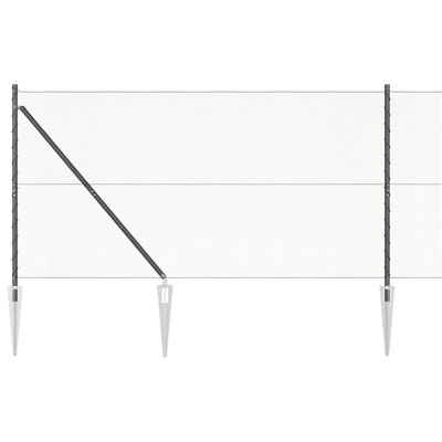 Vidaxl Hexagon Fence Grey Steel