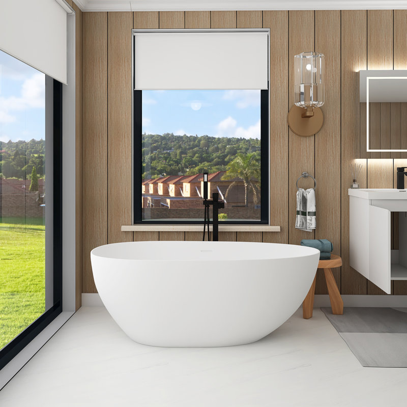 59“ Freestanding Soaking Solid Surface Bathtub